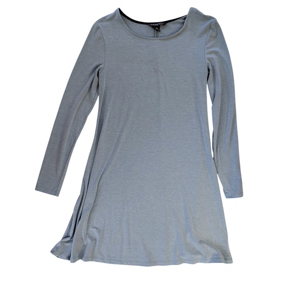 Free Fly Women's Bamboo Journey All Day Blue Long Sleeve Swing Dress- M - Picture 2 of 6